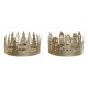 Коледен Свещник DKD Home Decor Златен Естествен 16,5 x 16,5 x 8,5 cm (2 броя)