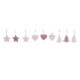 Висяща украса DKD Home Decor Розов Светло розово Дървен 6,5 x 1 x 6,5 cm (9 Части) (3 броя)
