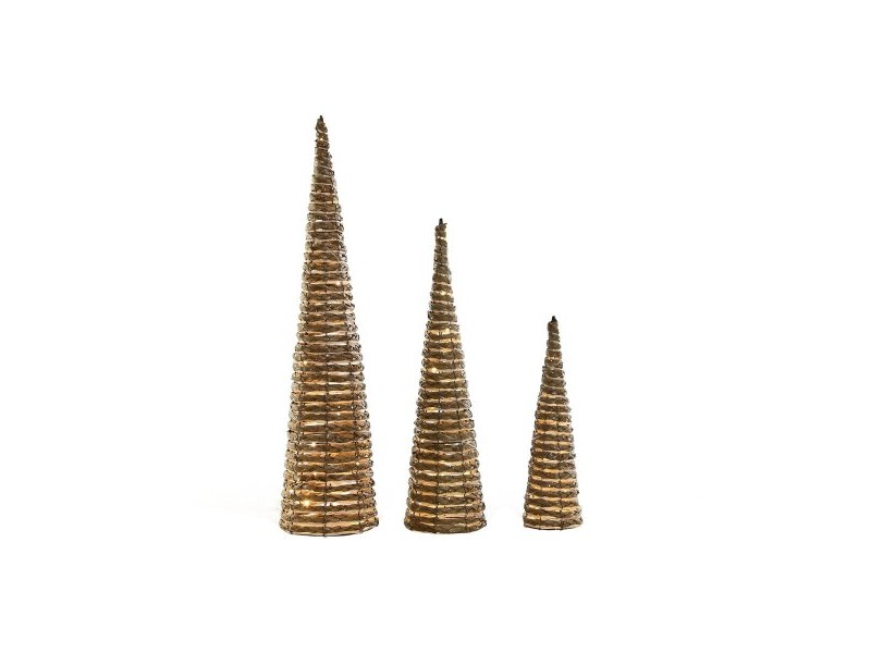 Коледна Украса DKD Home Decor Бял Естествен 20 x 20 x 80 cm (3 Части) Коледна Украса DKD Home Decor Бял Естествен 20 x 20 x 80 cm (3 Части)