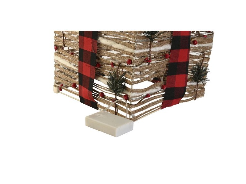 Коледна Украса DKD Home Decor Червен Естествен 25 x 25 x 25 cm (3 Части)