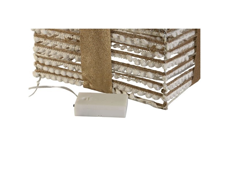 Коледна Украса DKD Home Decor Бял Златен Естествен 25 x 25 x 25 cm (3 Части)
