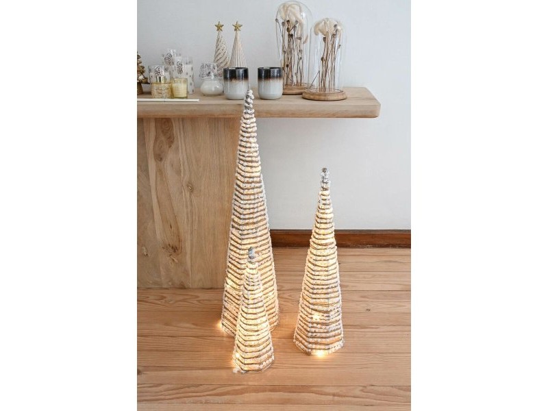Коледна Украса DKD Home Decor Бял Златен Естествен 20 x 20 x 80 cm (3 Части) Коледна Украса DKD Home Decor Бял Златен Естествен 20 x 20 x 80 cm (3 Части)