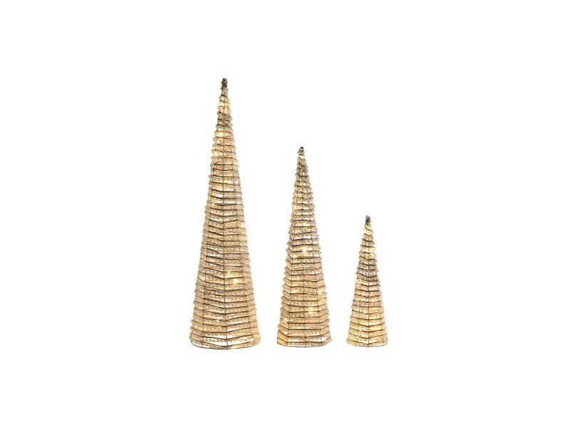 Коледна Украса DKD Home Decor Бял Златен Естествен 20 x 20 x 80 cm (3 Части) Коледна Украса DKD Home Decor Бял Златен Естествен 20 x 20 x 80 cm (3 Части)