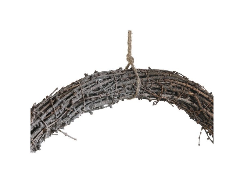 Коледен венец DKD Home Decor Естествен плетена ракита Ананас Снежен 46 x 7 x 46 cm (2 броя)