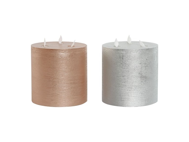 LED Свещ DKD Home Decor Златен Сребрист 15 x 15 x 15 cm (AA) (2 броя) LED Свещ DKD Home Decor Златен Сребрист 15 x 15 x 15 cm (AA) (2 броя)