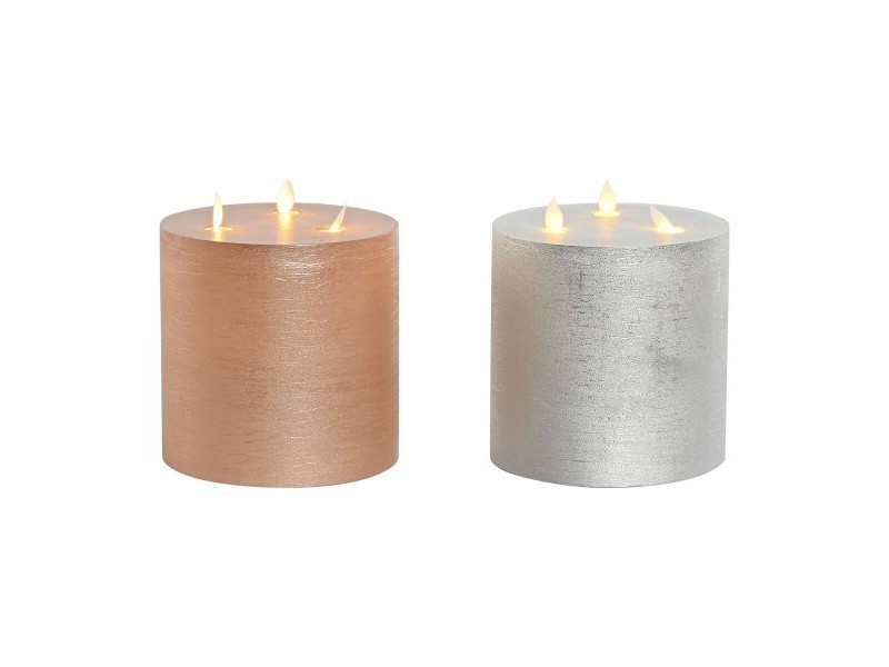 LED Свещ DKD Home Decor Златен Сребрист 15 x 15 x 15 cm (AA) (2 броя) LED Свещ DKD Home Decor Златен Сребрист 15 x 15 x 15 cm (AA) (2 броя)