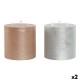 LED Свещ DKD Home Decor Златен Сребрист 15 x 15 x 15 cm (AA) (2 броя)