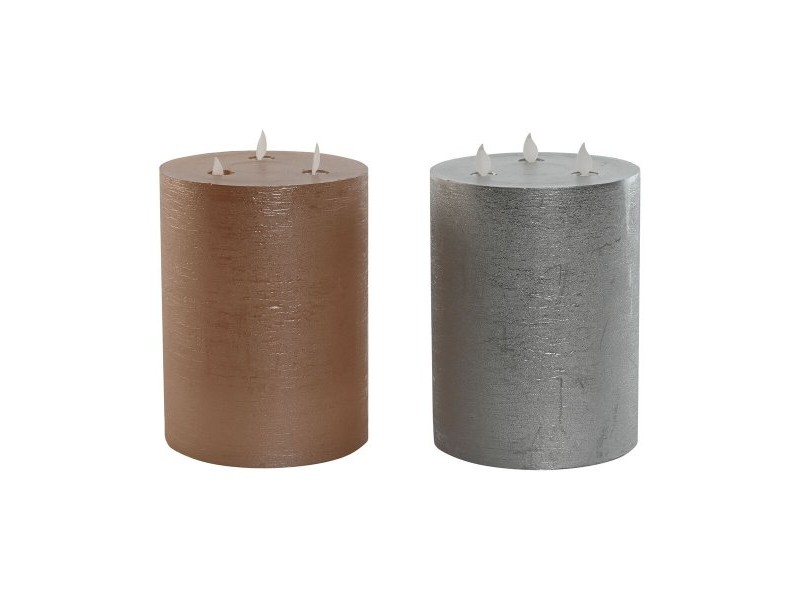 LED Свещ DKD Home Decor Златен Сребрист 15 x 15 x 20 cm (AA) (2 броя) LED Свещ DKD Home Decor Златен Сребрист 15 x 15 x 20 cm (AA) (2 броя)