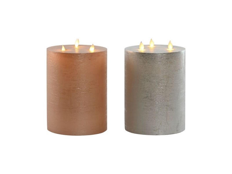 LED Свещ DKD Home Decor Златен Сребрист 15 x 15 x 20 cm (AA) (2 броя) LED Свещ DKD Home Decor Златен Сребрист 15 x 15 x 20 cm (AA) (2 броя)