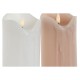 LED Свещ DKD Home Decor Бял Светло розово 7.5 x 7.5 x 20 cm 7,5 x 7,5 x 20 cm (AA) (2 броя)