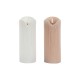 LED Свещ DKD Home Decor Бял Светло розово 7.5 x 7.5 x 20 cm 7,5 x 7,5 x 20 cm (AA) (2 броя)