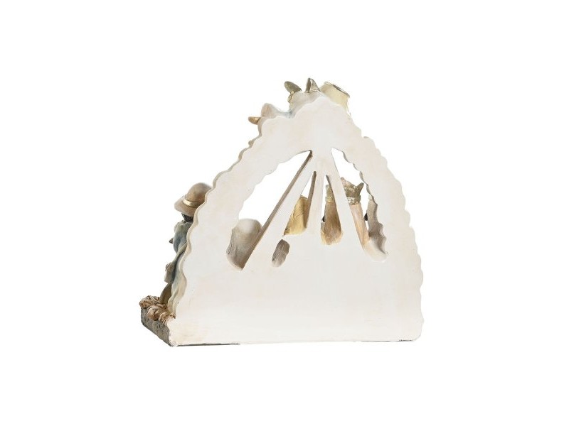 Рождествена Коледна Сцена DKD Home Decor Син Бял Кафяв Смола 23,5 x 8 x 20,5 cm (2 броя)