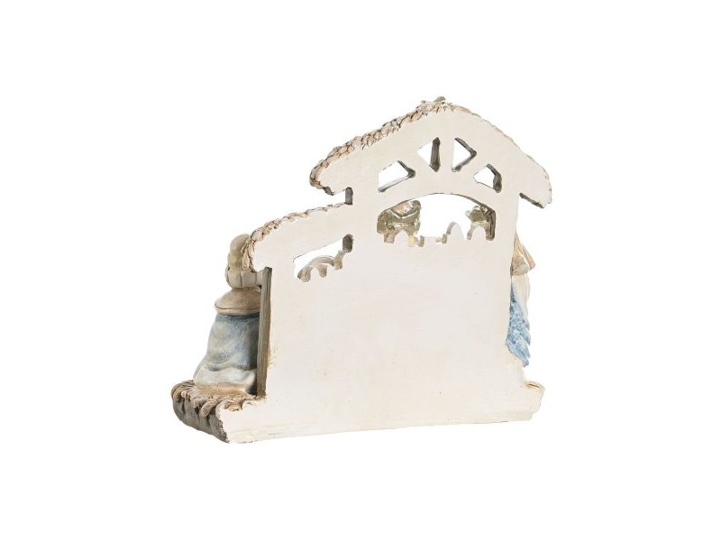 Рождествена Коледна Сцена DKD Home Decor Син Бял Кафяв Смола 20 x 7 x 17,5 cm (2 броя)