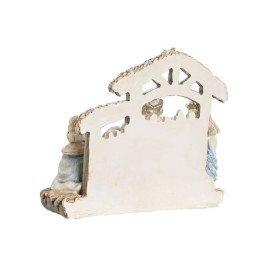 Рождествена Коледна Сцена DKD Home Decor Син Бял Кафяв Смола 20 x 7 x 17,5 cm (2 броя)