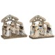 Рождествена Коледна Сцена DKD Home Decor Син Бял Кафяв Смола 20 x 7 x 17,5 cm (2 броя)