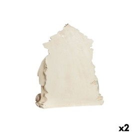 Рождествена Коледна Сцена DKD Home Decor Син Бял Розов Смола 24 x 8 x 27,5 cm (2 броя)