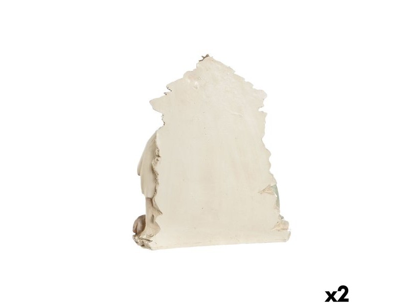 Рождествена Коледна Сцена DKD Home Decor Син Бял Розов Смола 24 x 8 x 27,5 cm (2 броя)