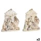 Рождествена Коледна Сцена DKD Home Decor Син Бял Розов Смола 24 x 8 x 27,5 cm (2 броя)