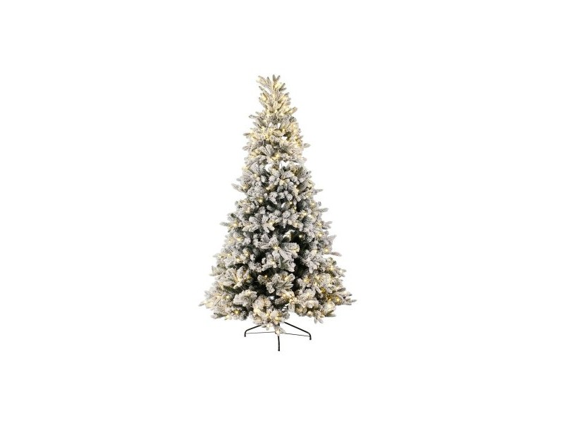Коледно дърво DKD Home Decor Бял Зелен полиетилен Снежен 140 x 140 x 210 cm