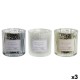 Свещ DKD Home Decor Бял Златен Сребрист 8,8 x 8,8 x 9 cm (3 броя)