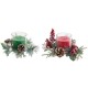 Свещ DKD Home Decor Червен Зелен 20 x 20 x 9 cm 8 x 8 x 9 cm (2 броя)