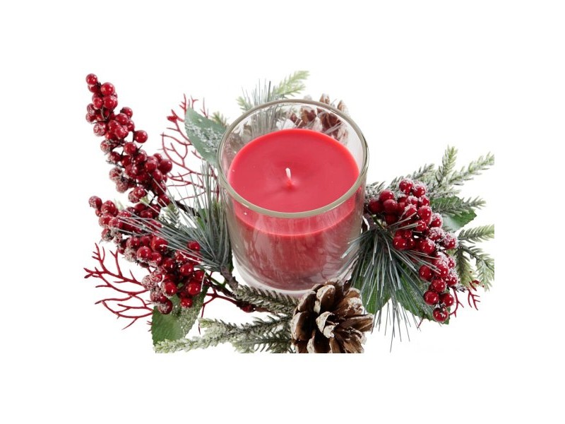 Свещ DKD Home Decor Червен Зелен 20 x 20 x 9 cm 8 x 8 x 9 cm (2 броя)