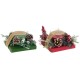 Свещ DKD Home Decor Червен Зелен 20 x 20 x 9 cm 8 x 8 x 9 cm (2 броя)