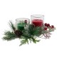 Свещ DKD Home Decor Червен Зелен 5,5 x 5,5 x 6,5 cm (2 броя)