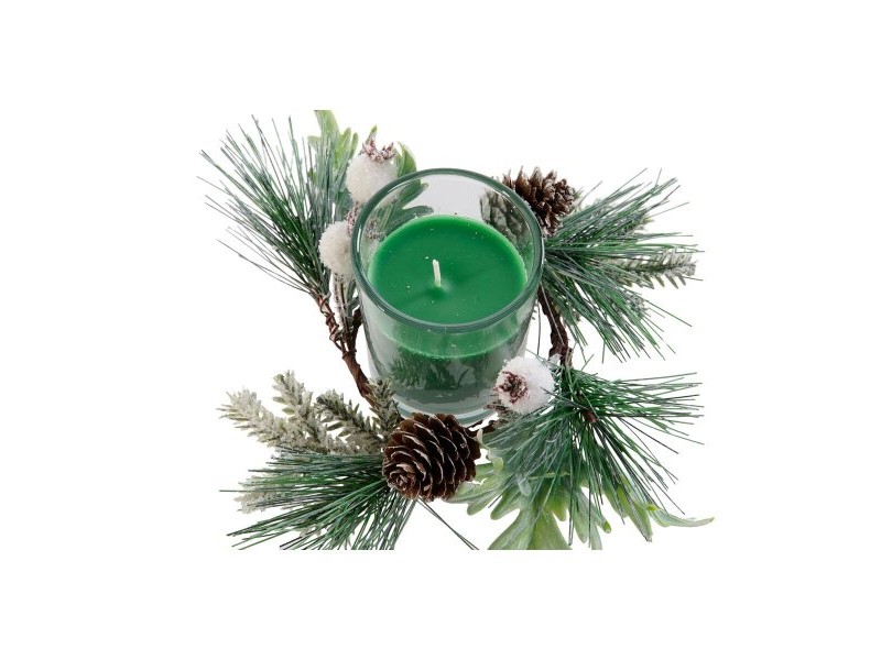 Свещ DKD Home Decor Червен Зелен 5,5 x 5,5 x 6,5 cm (2 броя)