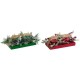 Свещ DKD Home Decor Червен Зелен 5,5 x 5,5 x 6,5 cm (2 броя)