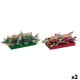 Свещ DKD Home Decor Червен Зелен 5,5 x 5,5 x 6,5 cm (2 броя)