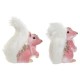Коледна Украса DKD Home Decor Бял Розов Катерица 20 x 11 x 22 cm (2 броя)