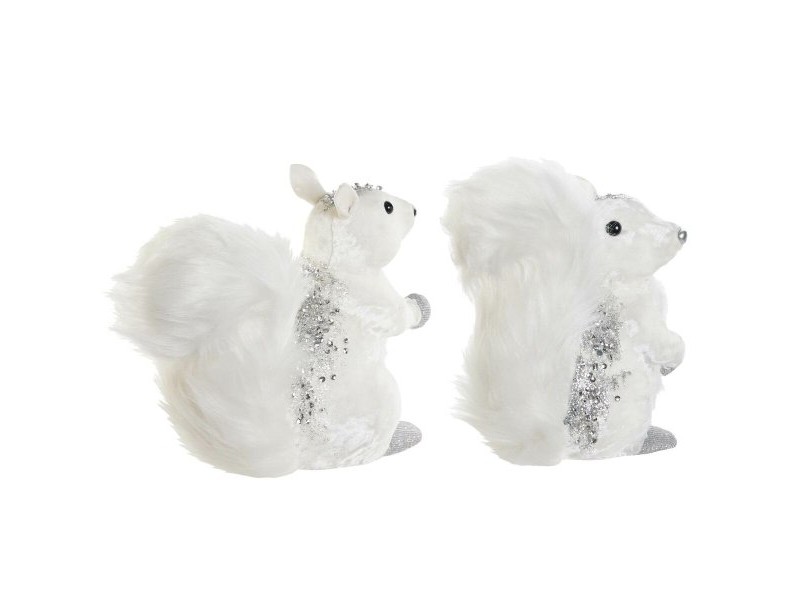 Коледна Украса DKD Home Decor Бял Катерица 22 x 11 x 22 cm (2 броя)