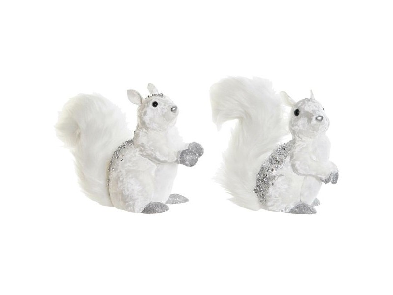 Коледна Украса DKD Home Decor Бял Катерица 22 x 11 x 22 cm (2 броя)