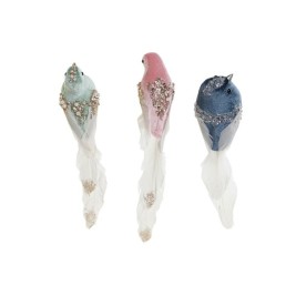 Коледна Украса DKD Home Decor Многоцветен Птици 25 x 7 x 6 cm (3 броя)
