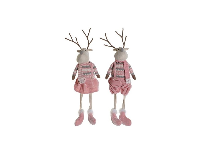 Коледна Украса DKD Home Decor Бял Кафяв Розов Царица 17 x 14 x 63,5 cm (2 броя)