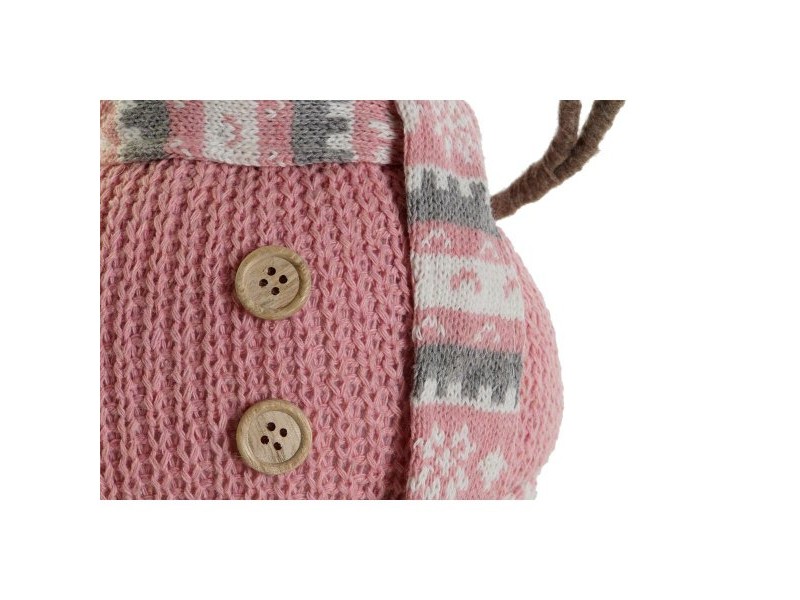 Снежен човек DKD Home Decor Бял Кафяв Розов 30 x 16 x 33 cm (2 броя)