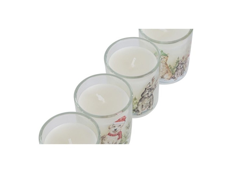 Свещ DKD Home Decor Бял 5 x 5 x 6 cm (4 броя)