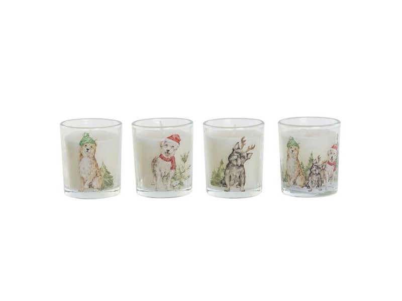Свещ DKD Home Decor Бял 5 x 5 x 6 cm (4 броя)