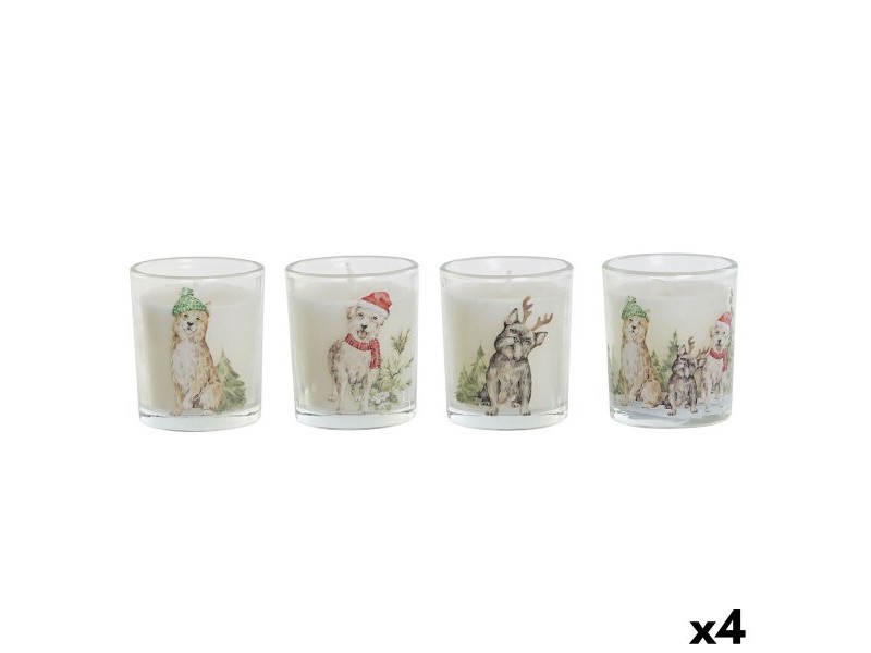 Свещ DKD Home Decor Бял 5 x 5 x 6 cm (4 броя)
