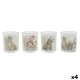Свещ DKD Home Decor Бял 5 x 5 x 6 cm (4 броя)