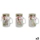 Свещ DKD Home Decor Бял Златен Коледа 8 x 5 x 9 cm (3 броя)