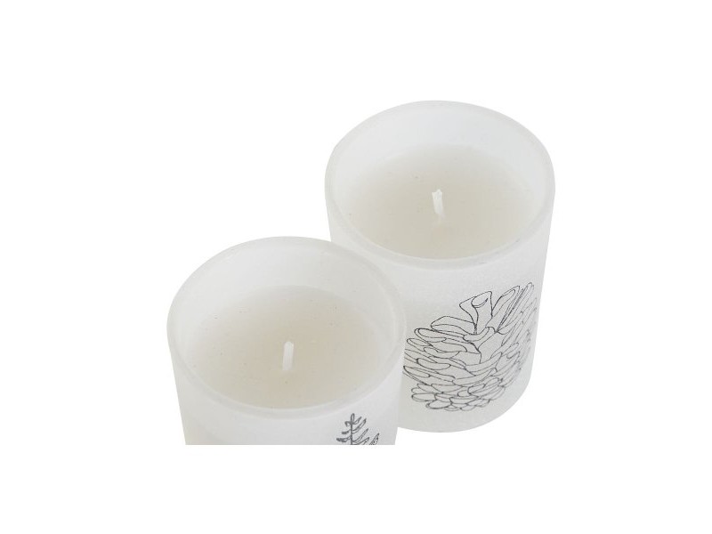 Комплект Свещи DKD Home Decor Бял Коледа 5 x 5 x 6 cm