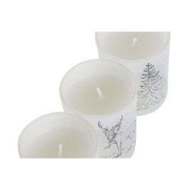 Свещ DKD Home Decor Бял Коледа 5 x 5 x 6 cm (3 броя)