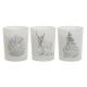 Свещ DKD Home Decor Бял Коледа 5 x 5 x 6 cm (3 броя)