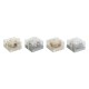 Свещ DKD Home Decor Златен Сребрист Коледа 10.5 x 10.5 x 7 cm 10,5 x 10,5 x 7 cm (4 броя)