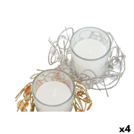 Свещ DKD Home Decor Златен Сребрист Коледа 10.5 x 10.5 x 7 cm 10,5 x 10,5 x 7 cm (4 броя)