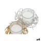 Свещ DKD Home Decor Златен Сребрист Коледа 10.5 x 10.5 x 7 cm 10,5 x 10,5 x 7 cm (4 броя)