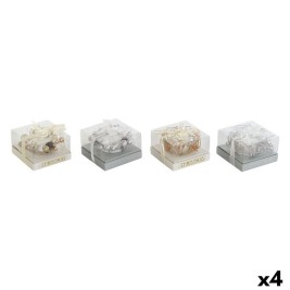 Свещ DKD Home Decor Златен Сребрист Коледа 10.5 x 10.5 x 7 cm 10,5 x 10,5 x 7 cm (4 броя)
