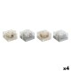 Свещ DKD Home Decor Златен Сребрист Коледа 10.5 x 10.5 x 7 cm 10,5 x 10,5 x 7 cm (4 броя)
